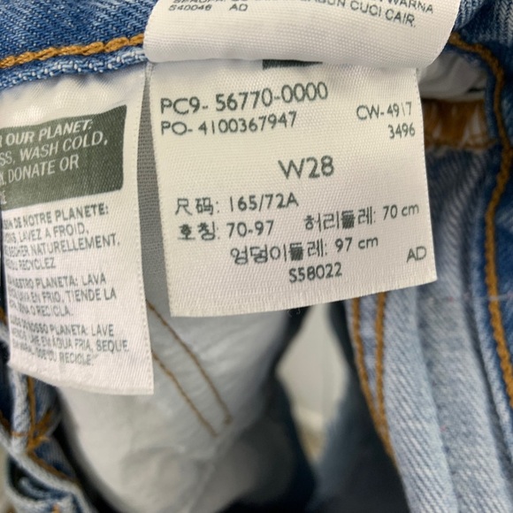 Levi's 501 Premium Women High Rise Denim Cut Off Shorts Sz 28 Rainbow Button Fly - Picture 7 of 10